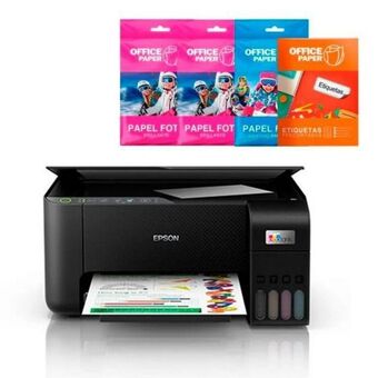 Hiraoka Impresora multifuncional epson ecotank l3250 + papel foto brillante 180g x 10 hojas a4 + papel foto brillante 180g x 25 hojas oferta