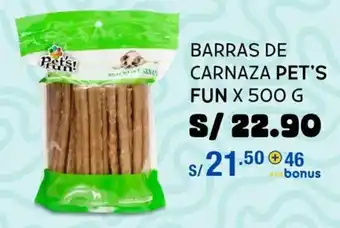 Wong Barra de Carnaza Pet's Fun 500g oferta