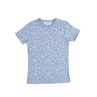 Tottus Polo mc rib fullprint niña teen talla 16 celeste oferta