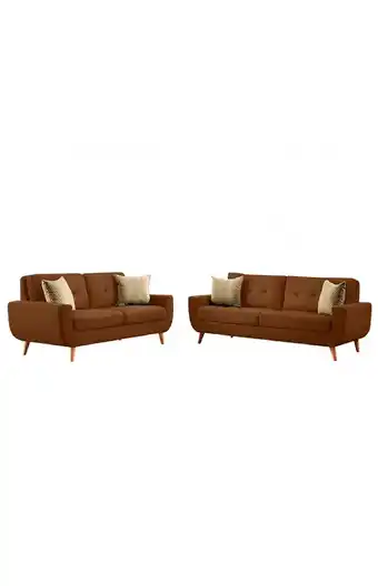 Tiendas EFE Juego de sala 3-2 mango marron oferta