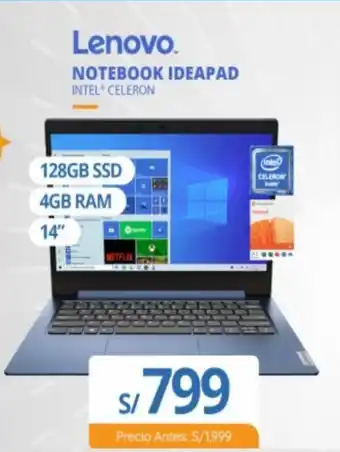 Tiendas EFE Lenovo Notebook IdeaPad Intel Celeron oferta