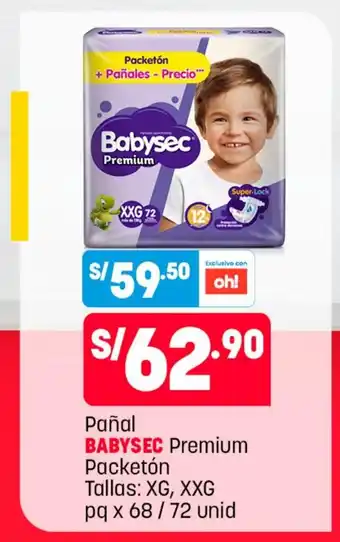 Plaza Vea Pañal Babysec Premium Packeton oferta