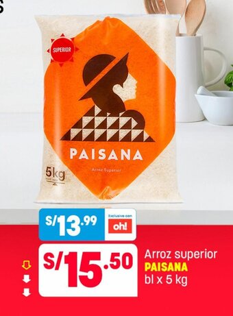 Plaza Vea Arroz Superior Paisana bl x 5 kg oferta