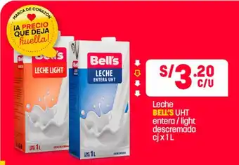 Plaza Vea Leche Bell's entera / light descremada cj x 1 L oferta