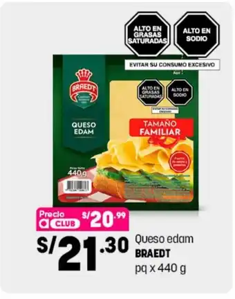Plaza Vea Queso edam Braedt pq x 440g oferta