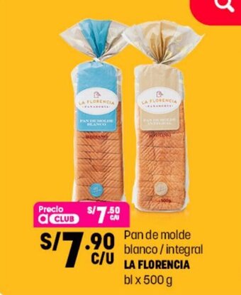 Plaza Vea Pan de molde blanco / integral La FLorencia bl x 500g oferta