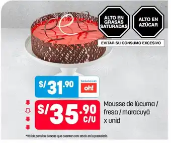 Plaza Vea Mousse de lucuma / fresa / maracuya x unid oferta