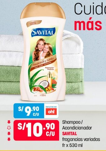 Plaza Vea Shampoo / Acondicionador Savital fragancias variadas fr x 530 ml oferta
