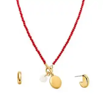 Ésika Estuche collar + aretes red prism oferta