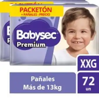Metro Pack x2 pañal babysec premium pack xxg 72 und c/u oferta