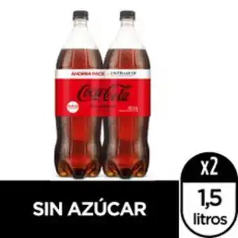 Metro Gaseosa coca cola sin azúcar botella 1.5 lt pack 2 unid oferta