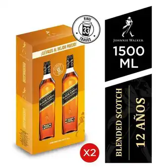 Tottus Two pack whisky black label 750 ml oferta
