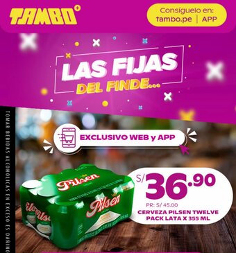 Tambo Cerveza Pilsen Twelve Pack Lata x 355 ml oferta