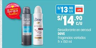 Plaza Vea Desodorante en aerosol Dove fragancias variadas fr x 150 ml oferta