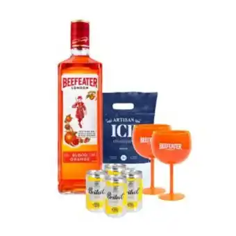 Almendariz Gin beefeater orange x 700 ml + 2 copas + 1 artisan x 3 kg. + 4 britvic oferta