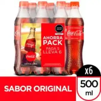 Metro Gaseosa coca cola botella 500ml pack de 6un oferta