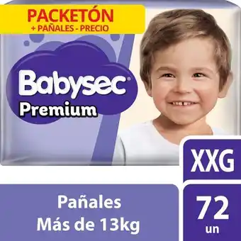 Tottus Pañales premium babysec xxg 72 unidades oferta