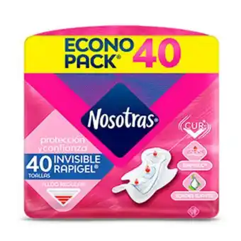 Mifarma Toallas higiénicas nosotras invisible rapigel - bolsa 40 un oferta