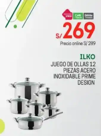 Tottus ILKO Juego de Ollas 12-piezas oferta