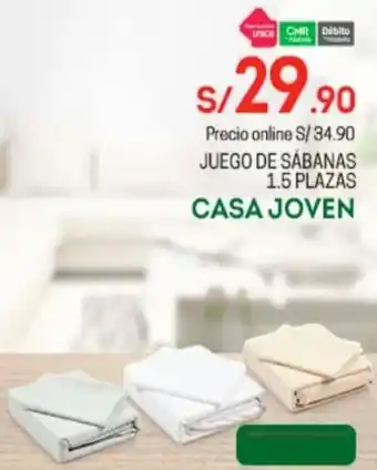 Tottus Juego de Sábanas 1.5 plazas Casa Joven oferta