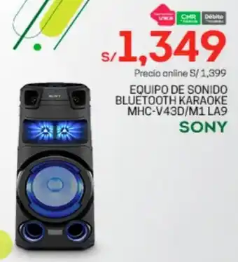 Tottus Equipo de Sonido Bluetooth Karaoke MHC-V43D/M1 LA9 oferta