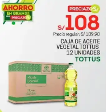 Tottus Caja de Aceite Vegetal Tottus 12 unidades oferta