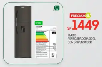 Tottus Mabe Refrigeradora 300L con Dispensador oferta