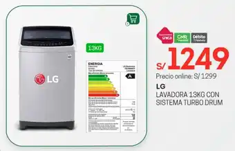 Tottus LG Lavadora 13kg con Sistema Turbo Drum oferta