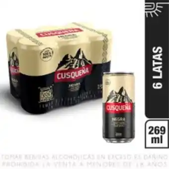 Metro Sixpack cerveza cusqueña negra lata 269ml oferta