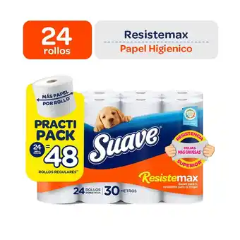 Tottus Papel higiénico suave resistemax doble hoja 24 unidades oferta