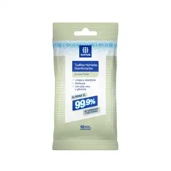 Tottus Toallitas humedas desinfectantes fresh tottus 10 unidades oferta