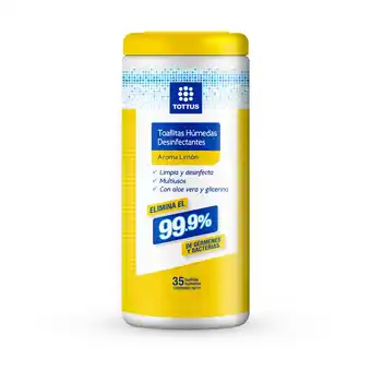 Tottus Toallitas humedas desinfectantes limón tottus 35 unidades oferta