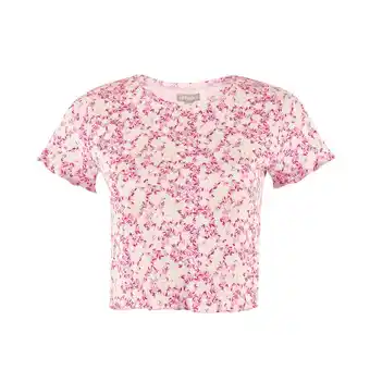 Tottus Polo rib estampado mujer l magenta oferta