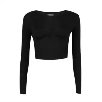 Tottus Polo corte ojalillo mujer m negro oferta