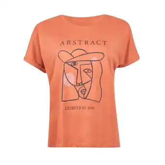 Tottus Polo estampado mujer l terracota oferta