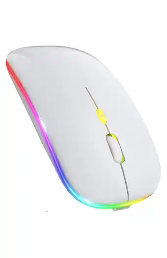 Tiendas EFE Mouse gamer bluetooh con luces rgb blanco oferta