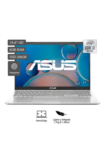 Tiendas EFE Laptop asus 15.6" intel core i3 256gb 4gb x515ja-br2880w oferta
