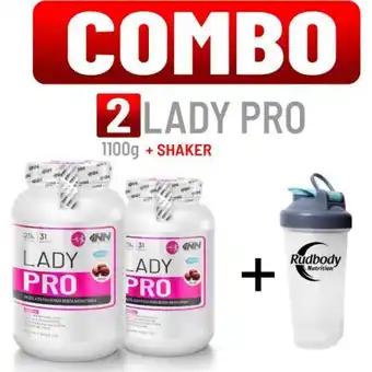 Platanitos Innovate nutrition combo innovate nutrition - 2 lady pro 1.100 kg. vainilla + shaker oferta