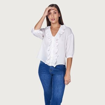Mentha & Chocolate Blusa gina hueso oferta