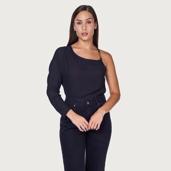 Mentha & Chocolate Blusa georgina negro oferta