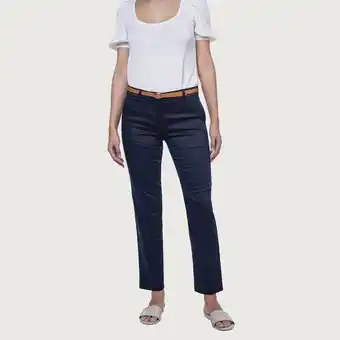 Mentha & Chocolate Pantalon bas correa azul oferta