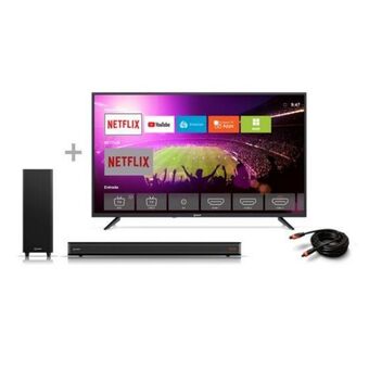 Hiraoka Tv miray led 4k uhd smart 43" mk43-e202 + soundbar miray sbm-w602bt + cable óptico digital miray cadm-vc2 oferta