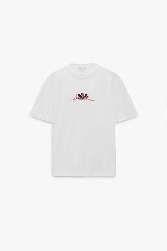 ZARA Camiseta estampado combinado oferta