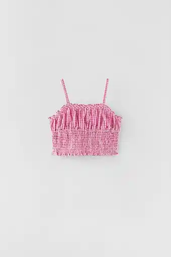 Top nido de abeja cuadro vichy