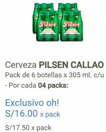 Makro Cerveza Pilsen Callao Pack de 6 Botellas x 305ml oferta