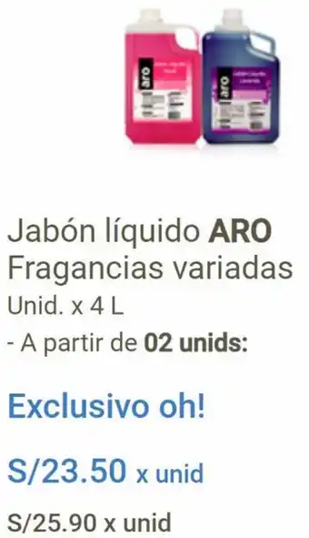 Makro Jabón Líquido Aro Fragancias Variadas 4L oferta