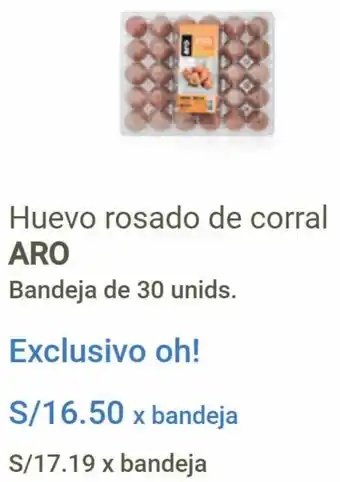 Makro Huevo Rosado de Corral Aro Bandeja de 30 Unids oferta