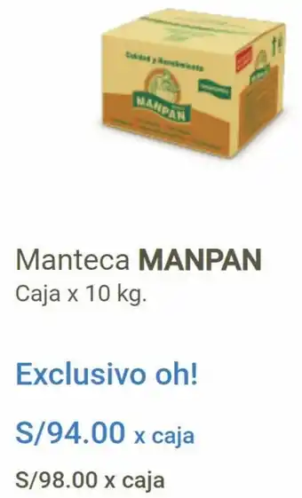 Makro Manteca Manpan Caja 10kg oferta