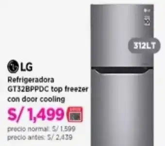 Ripley LG Refrigeradora GT32BPPDC Top Freezer con Door Cooling oferta