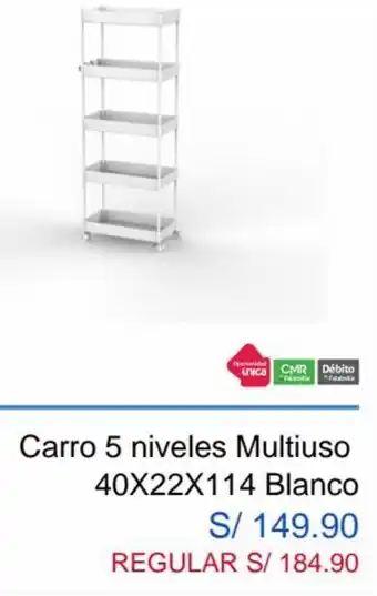 Sodimac Carro 5 Niveles Multiuso 40 x 22 x 114 Blanco oferta